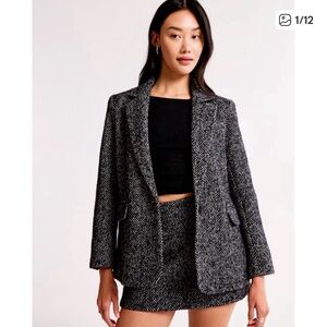 Abercrombie & Fitch Black and Gray Blazer